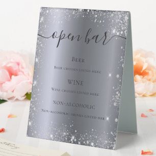Plaque De Table Barre de script de la parties scintillant d'argent