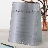 Plaque De Table Barre de script de la parties scintillant d'argent (En SItu (Tableau))