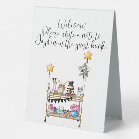 Plaque De Table Barre de script décontracté Panier Graduation Bien (Verso)