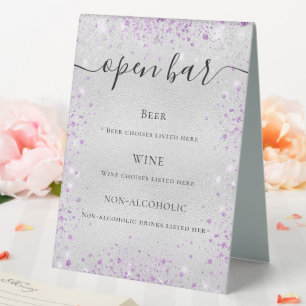 Plaque De Table Barre de scripts de parties scintillant violet arg