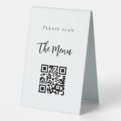 Plaque De Table Barre menu QR code blanc simple (Verso)