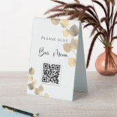 Plaque De Table Barre menu QR code eucalyptus or (En SItu (Tableau))