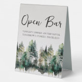 Plaque De Table Barre ouverte Rustique Mariage de forêt aquarelle (Verso)