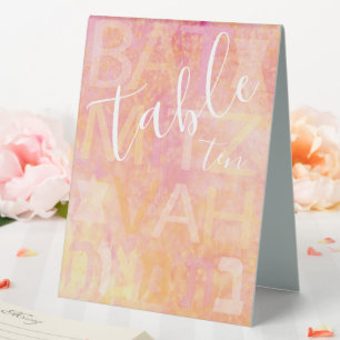 Plaque De Table Bat Bar Mitzvah Simplement Subtil