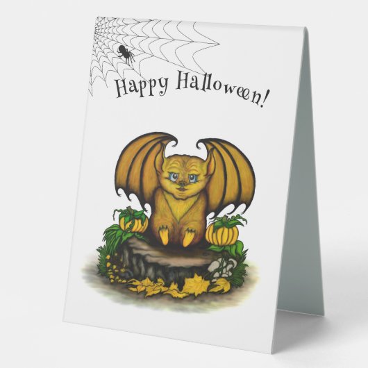 Plaque De Table Bat d'Halloween mignonne (Recto)