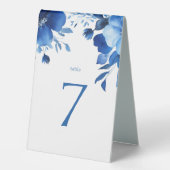 Plaque De Table Bat mitzvah d'aquarelle Blue Blooms (Recto)