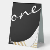 Plaque De Table Bat ou bar Mitzvah or noir Tallit Tente (Recto)