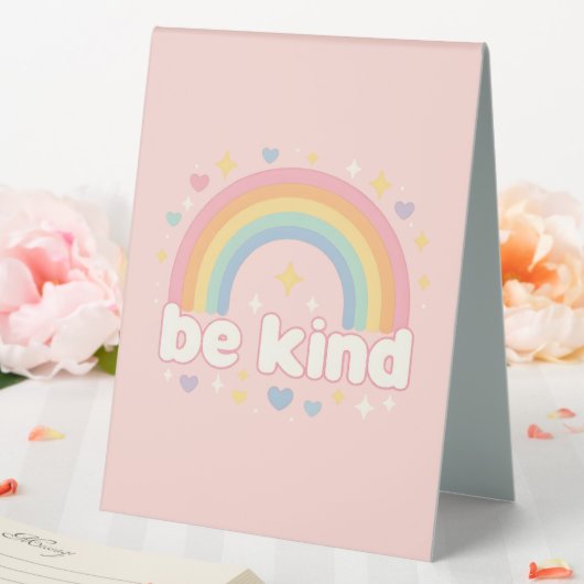 Plaque De Table Be Kind – Rainbow Pastel Positivity (In SItu (Mariage))