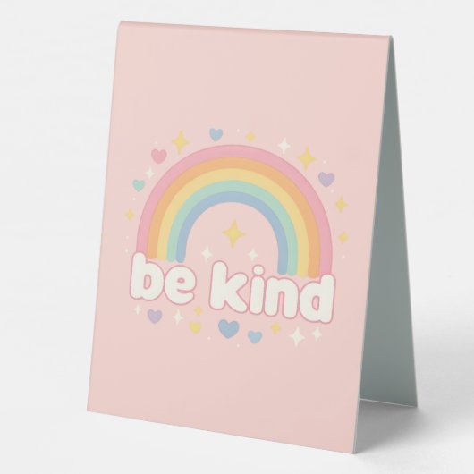 Plaque De Table Be Kind – Rainbow Pastel Positivity (Verso)
