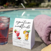 Plaque De Table Beach Mocktails Strawberry Daiquiri Piña Colada (InVersositu (sur table))