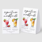 Plaque De Table Beach Mocktails Strawberry Daiquiri Piña Colada (Recto/verso)