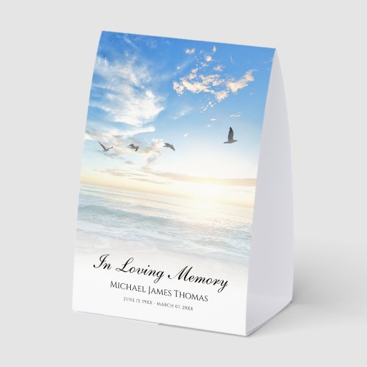 Plaque De Table Beach Ocean Memorial or Funeral Photo Tribute (Verso)