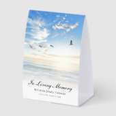 Plaque De Table Beach Ocean Memorial or Funeral Photo Tribute (Recto)