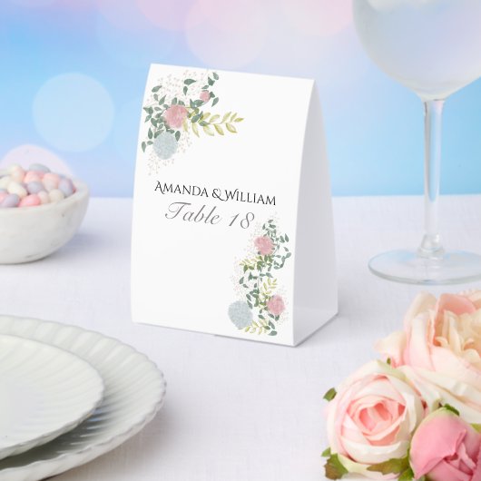 Plaque De Table Beau numéro de table de mariage floral & invités (Insitu (mariage))