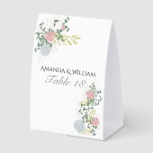 Plaque De Table Beau numéro de table de mariage floral & invités (Recto)