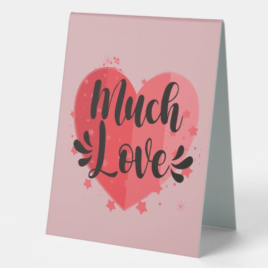 Plaque De Table Beaucoup d'amour, grand coeur (Recto)