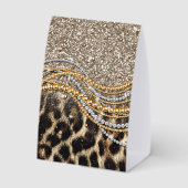 Plaque De Table Beautiful Trendy Leopard Faux Animal Print (Verso)