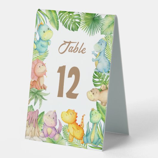 Plaque De Table Bébé Dinosaure (Recto)