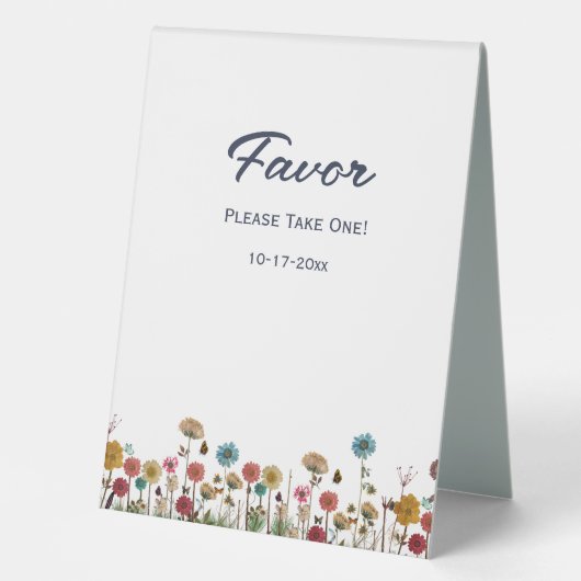 Plaque De Table Bébé en fleur sauvage baby shower FAVOR (Recto)