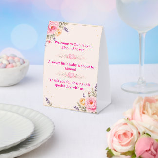 Plaque De Table Bébé en fleurs pancarte de tente de table pour Bab