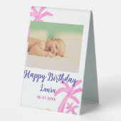 Plaque De Table Bébé enfants 1er anniversaire ajouter le nom date  (Verso)