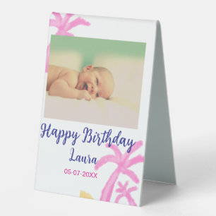 Plaque De Table Bébé enfants 1er anniversaire ajouter le nom date 