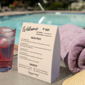 Plaque De Table Beige Black Vacation Rental Wifi Rules Information (Insitu (sur table))