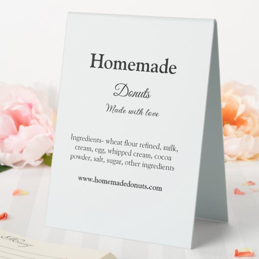 Plaque De Table beignets faits maison avec amour ajouter site de t (In SItu (Mariage))