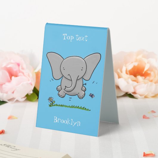 Plaque De Table Belle adorable dessin d'éléphant bébé (In SItu (Mariage))