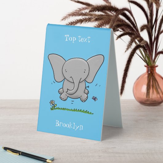 Plaque De Table Belle adorable dessin d'éléphant bébé (En SItu (Tableau))