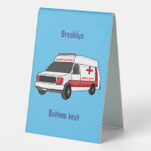 Plaque De Table Belle ambulance rouge caricature van (Verso)