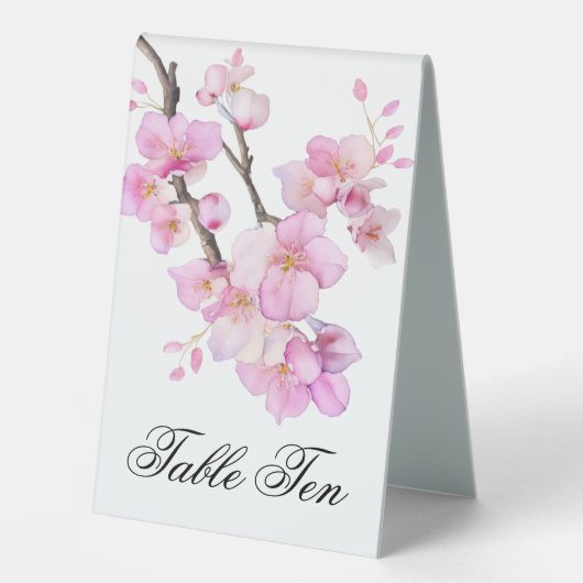 Plaque De Table Belle couleur rose cerise Sakura fleurs (Recto)