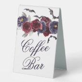 Plaque De Table Belle déplaisante | Gothique Rose et Bat Coffee Ba (Recto)