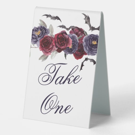 Plaque De Table Belle déplaisante | Rose gothique et chauve-souris (Verso)