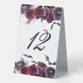 Plaque De Table Belle déplaisante | Rose gothique foncé et numéro (Verso)