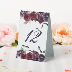 Plaque De Table Belle déplaisante   Rose gothique foncé et numéro 
