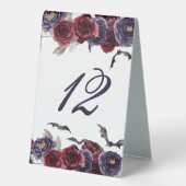 Plaque De Table Belle déplaisante | Rose gothique foncé et numéro (Recto)