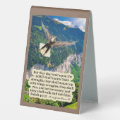 Plaque De Table Belle Écriture d'aigle Isaïe 40:31 (Verso)