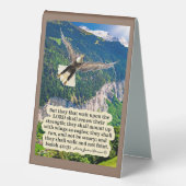 Plaque De Table Belle Écriture d'aigle Isaïe 40:31 (Recto)