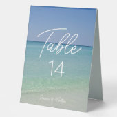 Plaque De Table Belle plage Photographie Mariage Numéro de tableau (Recto)