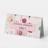 Plaque De Table Belles Fleurs de Champ Mariage Cartes de Place (Verso)