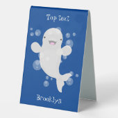 Plaque De Table Béluga mignon bulles dessin de dessin animé (Verso)