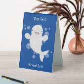 Plaque De Table Béluga mignon bulles dessin de dessin animé (En SItu (Tableau))