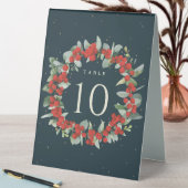 Plaque De Table Berries rouges+Eucalyptus Numéro de table de Noël (En SItu (Tableau))