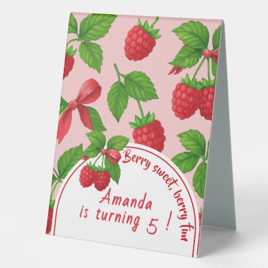 Plaque De Table Berry Sweet Raspberry Anniversaire de enfant Party (Recto)