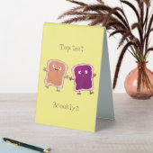 Plaque De Table Beurre d'arachide mignonne et caricature sandwich  (En SItu (Tableau))