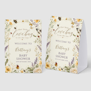 Plaque De Table Bienvenue à la Baby Shower Little Love Bug