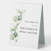 Plaque De Table Bienvenue à la réception de mariage Eucalyptus Fol (Recto)