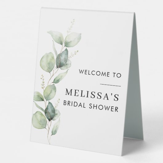 Plaque De Table Bienvenue à la réception de mariage Eucalyptus Fol (Verso)
