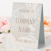 Plaque De Table Bienvenue Dans La Crème Gris De Formes Abstraites (In SItu (Mariage))